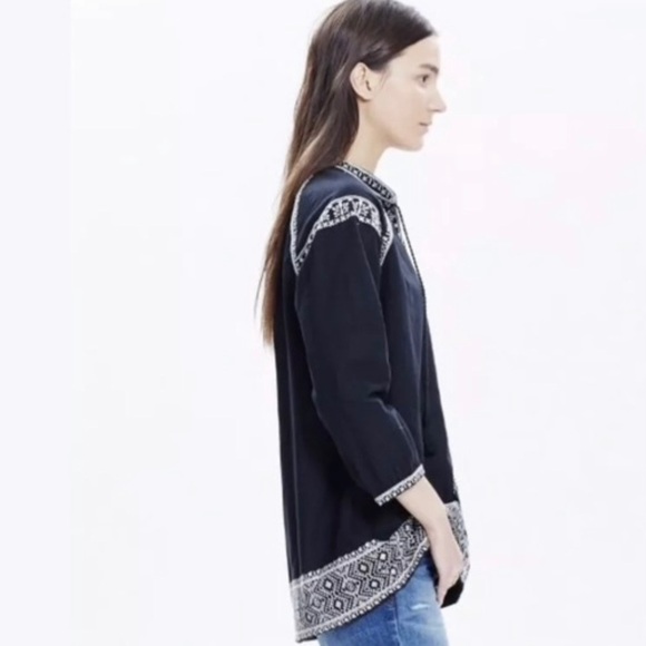 Madewell Embroidered Camelia Tassel Top - Picture 3 of 12